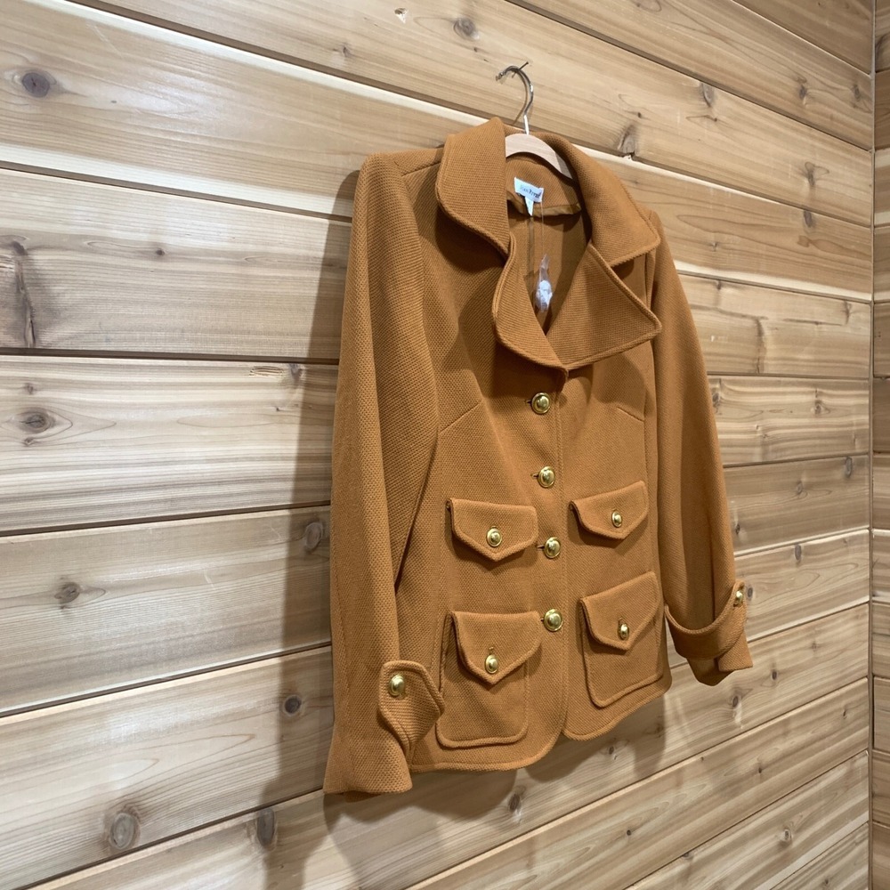 Joan Rivers Blazer Jacket Gold Button Pockets Collared Blazer Jacket XS - Picture 3 of 10